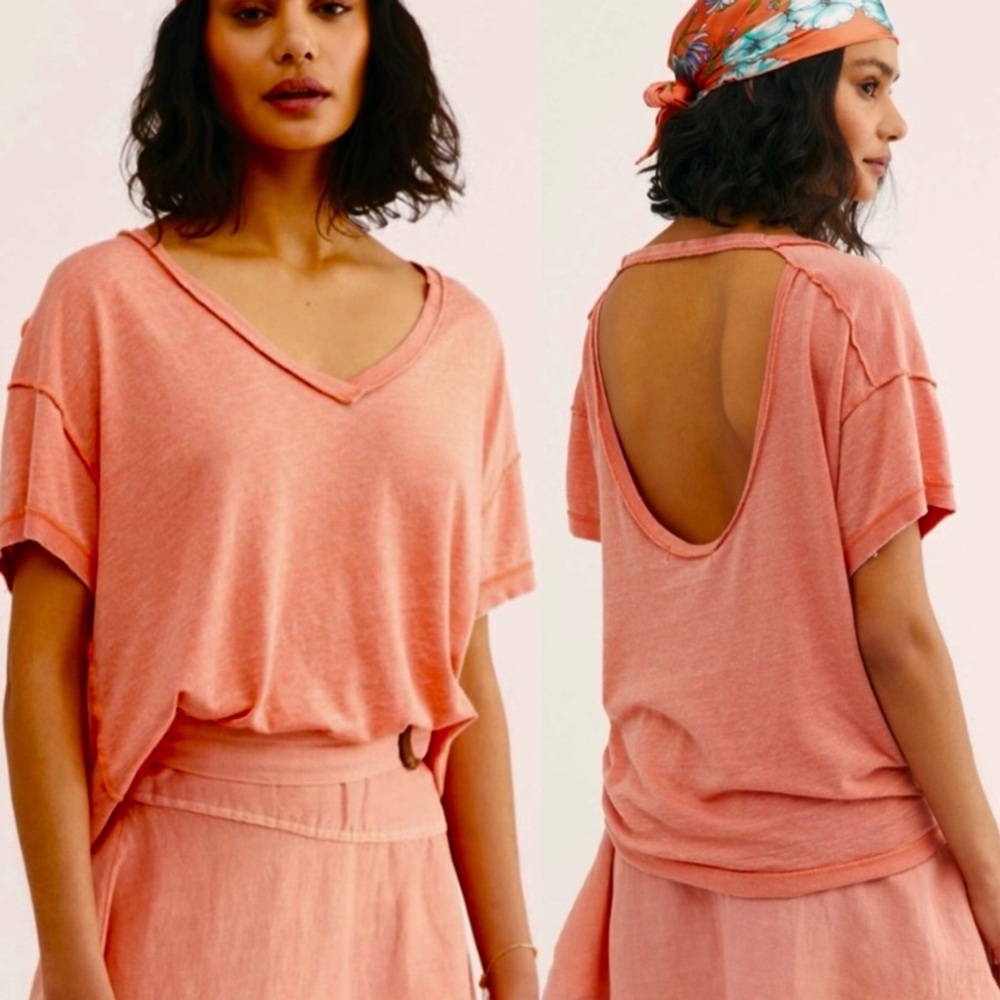 We The Free People | All Mine Top Size XS Cut Out Back Short Sleeves SOFT